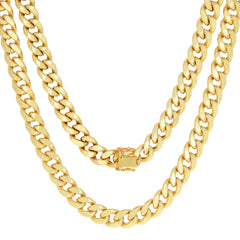 14K Yellow Gold 7.5Mm Miami Cuban Link Chain Necklace