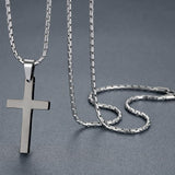 Stainless Steel Simple Cross Pendant Necklace