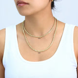 "18K Yellow Gold Rope Chain Diamond Cut Necklace"