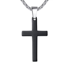 Stainless Steel Simple Cross Pendant Necklace