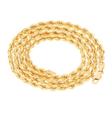 "18K Yellow Gold Rope Chain Diamond Cut Necklace"