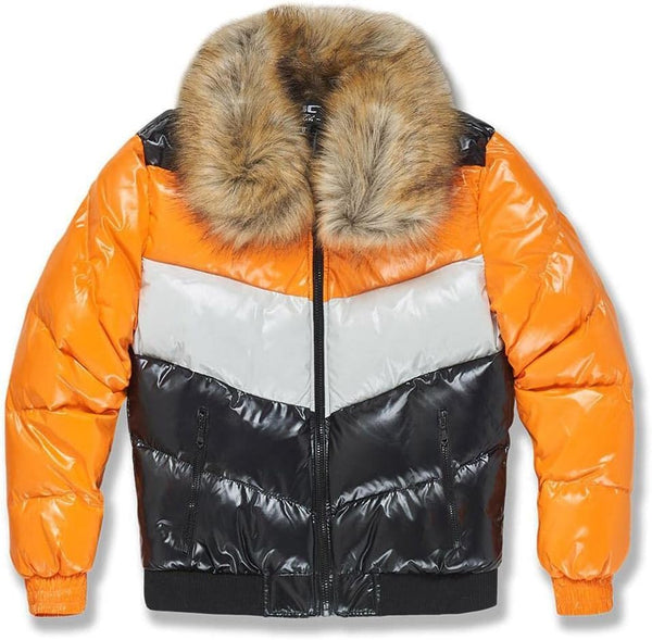 JORDAN CRAIG Fur Puffer Jacket (Total Orange)