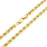 "18K Yellow Gold Rope Chain Diamond Cut Necklace"