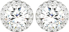 1.5 Carat Round Halo Diamond Earrings 14K Gold