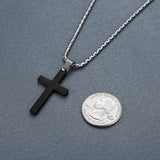 Stainless Steel Simple Cross Pendant Necklace