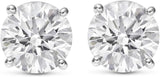 Natural Round Brilliant Solitaire Diamond Stud Earrings