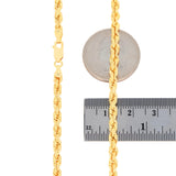 "18K Yellow Gold Rope Chain Diamond Cut Necklace"