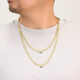 "18K Yellow Gold Rope Chain Diamond Cut Necklace"