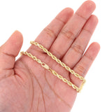 "18K Yellow Gold Rope Chain Diamond Cut Necklace"