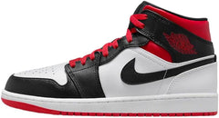 JORDAN White/Gym Red-Black Air 1 Mid