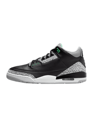 Men's Retro 3 Black / Green Glow-Wolf Grey