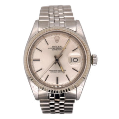 ROLEX 36mm Datejust Mens Steel Watch Jubilee Band Silver Dial 1601