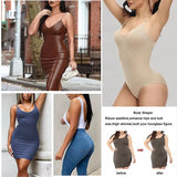 Super Sale V Neck Spaghetti Strap Bodysuit Compression Body Suits