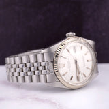 ROLEX 36mm Datejust Mens Steel Watch Jubilee Band Silver Dial 1601